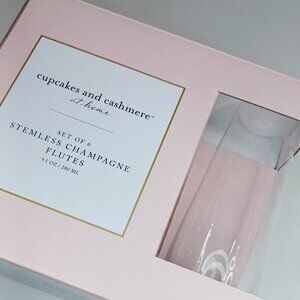 Cupcakes and Cashmere at Home Set of 6 Stemless Champagne Flutes